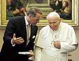 Papst Johannes Paul II. mit Bundesrat Ogi 